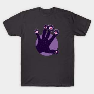 Creepy Hand Has Weird Fingers With Watching Eyes T-Shirt